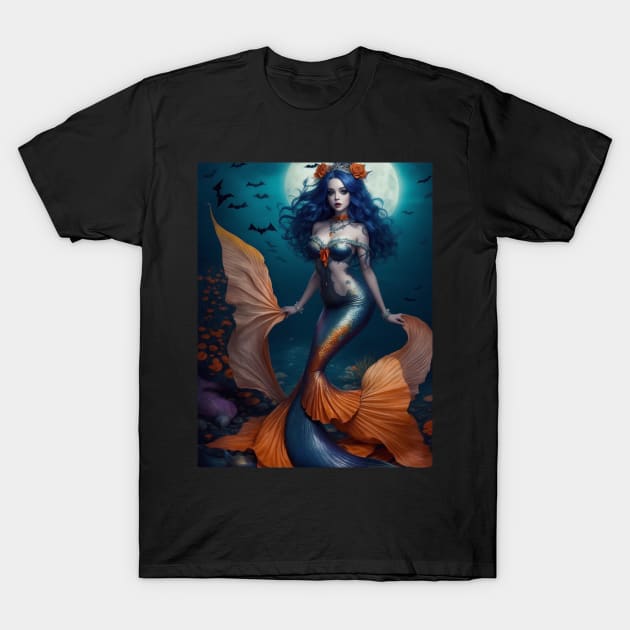 Orange Rose Mermaid T-Shirt by MGRCLimon